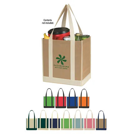 NON-WOVEN TWO-TONE SHOPPER TOTE BAG