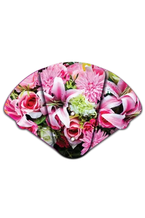 LILY BOUQUET INSPIRATIONAL EXPANDABLE HANDFULL COLOR STOCK GRAPHIC HAND FAN 