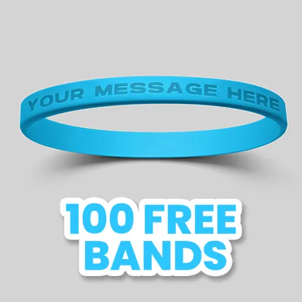 Debossed - 1/4 inch Wristband 