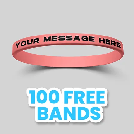 1/4 inch Color Filled Debossed Wristband    