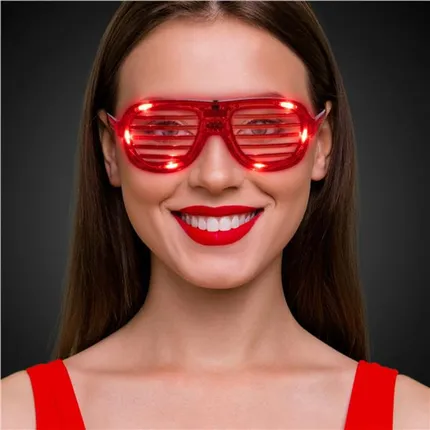 LED Red Slotted Glasses 