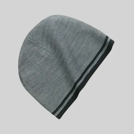 Port and Company Fine Knit Skull Cap with Stripes - Dark/All
