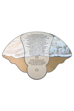 FOOTPRINTS INSPIRATIONAL EXPANDABLE HAND FAN STOCK GRAPHIC HAND FAN 
