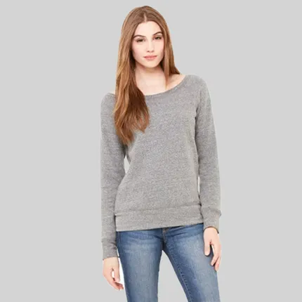 Bella   Canvas Ladies' Sponge Fleece Wide Neck Sweatshirt - Triblend