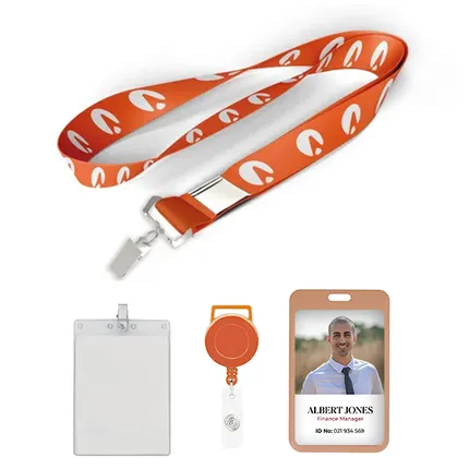 1 inch Price Saver Lanyard with Bull Dog Clip