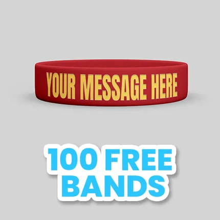 3/4 inch Debossed Color Filled Wristband 