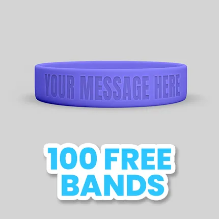 3/4 inch Debossed Wristband    