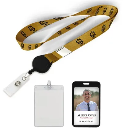 1/2" Polyester/Badge Reel/Metal Clip Lanyard Combo-A