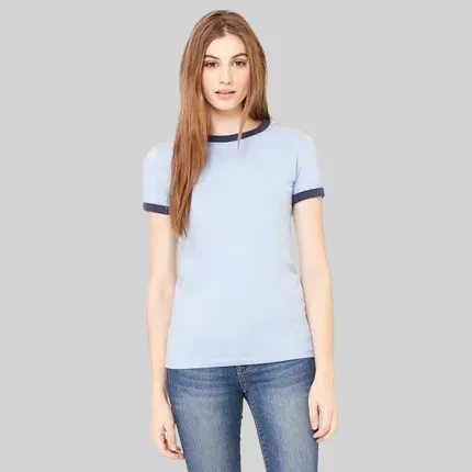 Bella Women's Heather Jersey Ringer T-Shirt - Dark/All