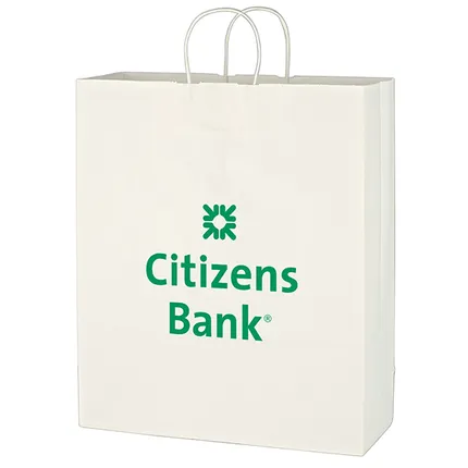 KRAFT PAPER WHITE SHOPPING BAG-16