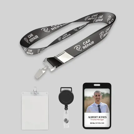 1 inch Price Saver Lanyard with Bull Dog Clip-B