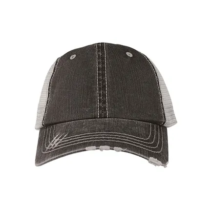Washed Herringbone Cotton Twill Trucker Cap
