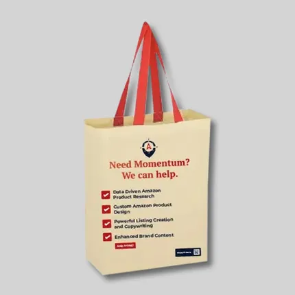 Budget Custom Natural Cotton Canvas Grocery Tote Bag