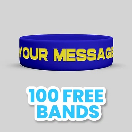 1 inch Debossed Color Filled Wristband 
