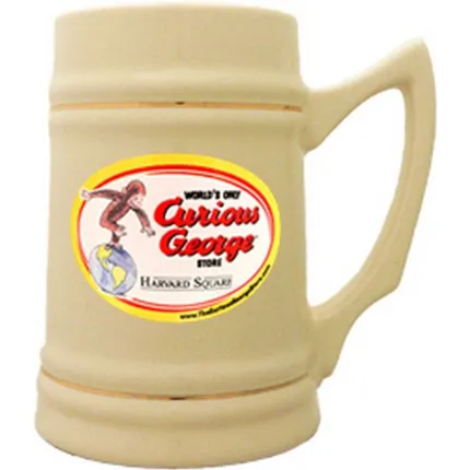 24 oz. Natural Stein with Gold Bands - Full Color