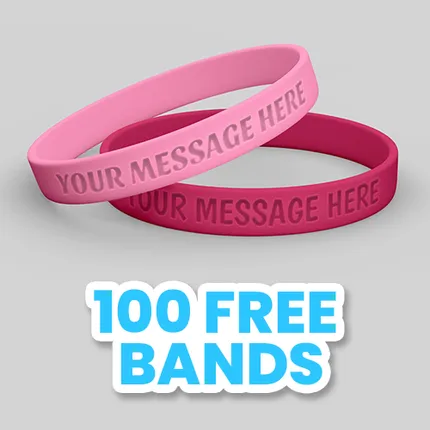 Debossed - 1/2 inch Wristband-H 