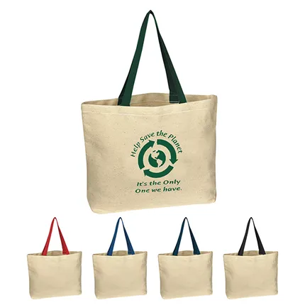 NATURAL COTTON CANVAS TOTE BAG 