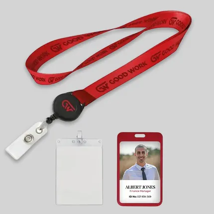 1/2" Polyester/Badge Reel/Metal Clip Lanyard Combo