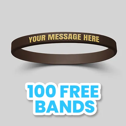 1/4 inch Embossed Printed Wristband 