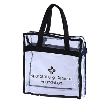 Budget Custom Clear Tote Bag With Zipper