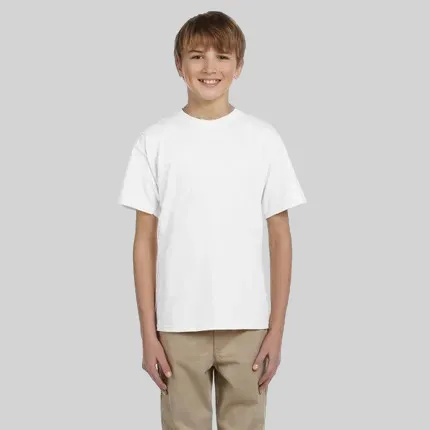 Fruit of the Loom Youth Heavy Cotton 100% Cotton Tee - White/Neutral