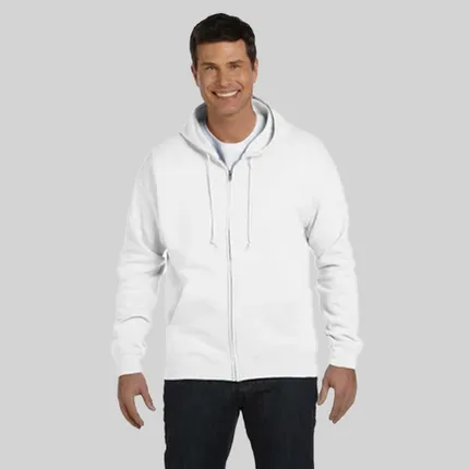 Hanes 7.8 oz. 50/50 ComfortBlend Full-Zip Hoodie - White/Neutral