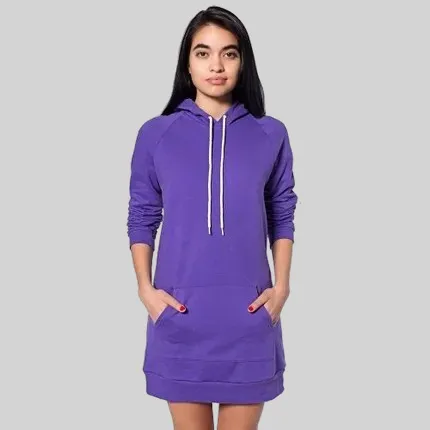 American Apparel Women's California Fleece Raglan Hoody Dress - Dark/Colors