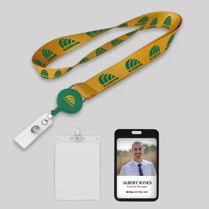 3/4" Polyester/Badge Reel/Metal Clip Lanyard Combo