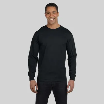 Hanes Heavyweight Cotton Long Sleeve Tee - Dark/Color