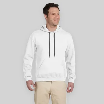 Gildan Premium Cotton 9 oz. Ringspun Hooded Sweatshirt - White/Neutral