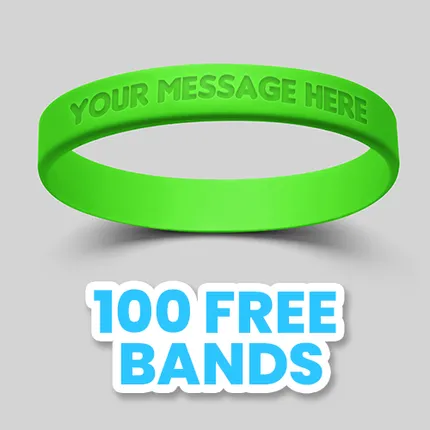 1/2 inch Debossed Wristband    