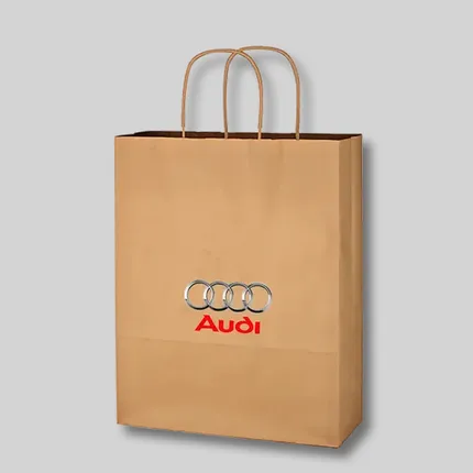 Budget Custom Kraft Paper Brown Shopping Bags - 10-x-13