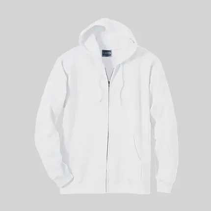 Hanes 10 oz. 90/10 Ultimate Cotton Full-Zip Hoodie - White/Neutral