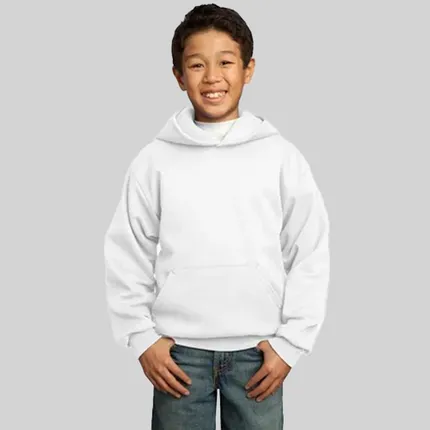 Port and Company Youth Pullover Hooded Sweatshirt - White/Neutral