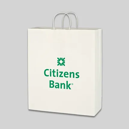 KRAFT PAPER WHITE SHOPPING BAG-16