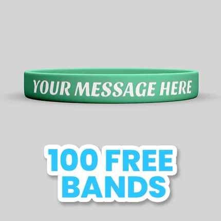 1/2 inch Color Filled Debossed Wristband     