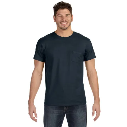 Hanes 4.5 oz. 100% Ringspun Cotton Nano T-Shirt with Pocket - Dark/Colors
