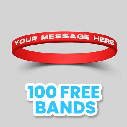1/4 inch Debossed Color Filled Wristband 