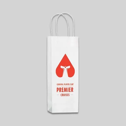 White Twisted Handle Wine Tote