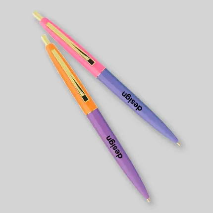 Custom BIC Clic Pens with Gold Trim