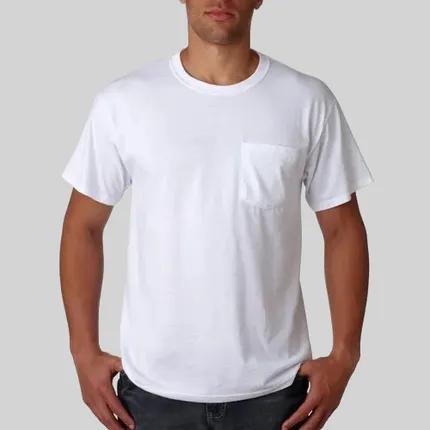Jerzees Adult Heavyweight Blend Pocket T-Shirt - White, S-XL