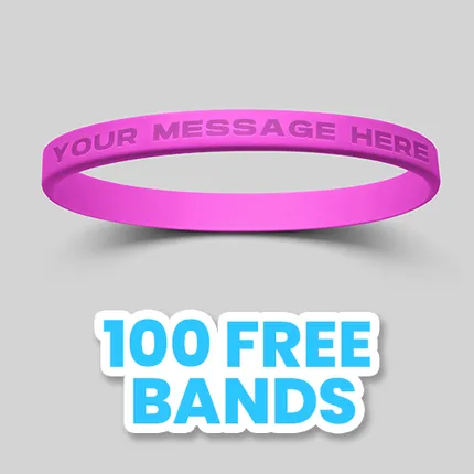 1/4 inch Debossed Wristband      