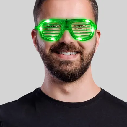 LED Green Slotted Glasses  
