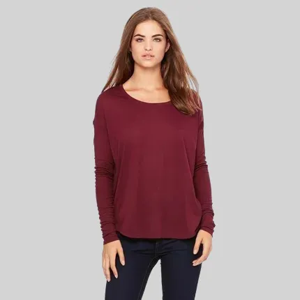 Bella Canvas Ladies' Flowy Long-Sleeve T-Shirt with 2x1 Sleeves
