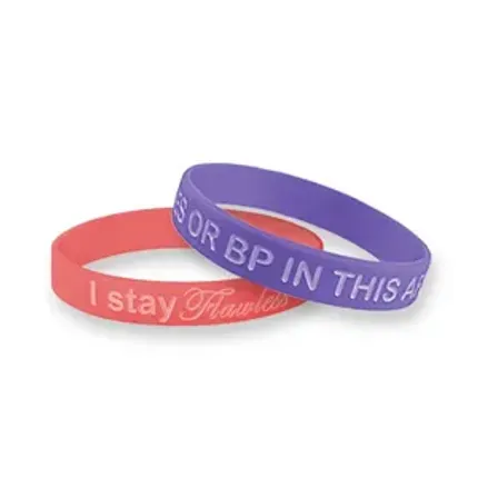 1/2 inch Color Filled Debossed Wristband    
