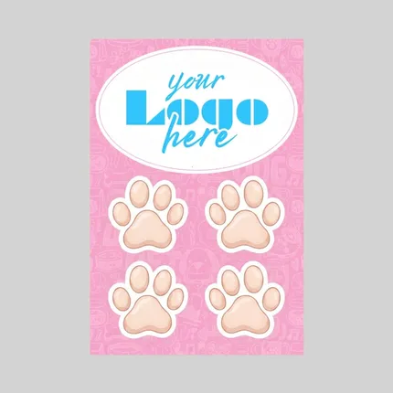 2 in 1 Oval Car Magnet with 4 Paw Prints