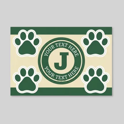 2 in1 Circle Car Magnet with 4 Paw Prints