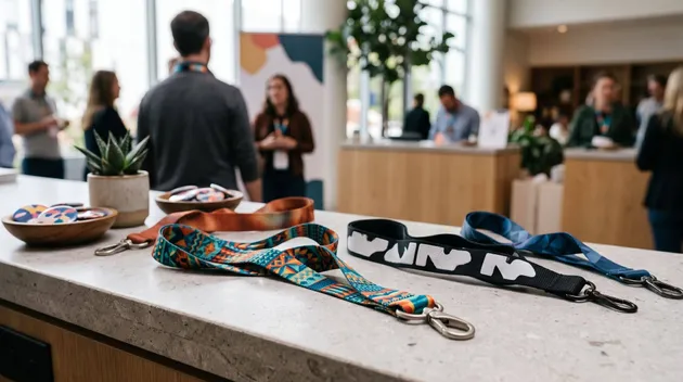 Custom sublimation lanyards and screen-printed lanyards displayed side by side for comparison.