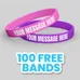 1/2 inch Color Filled Debossed Wristband    
