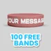1 inch Debossed Color Filled Wristband    